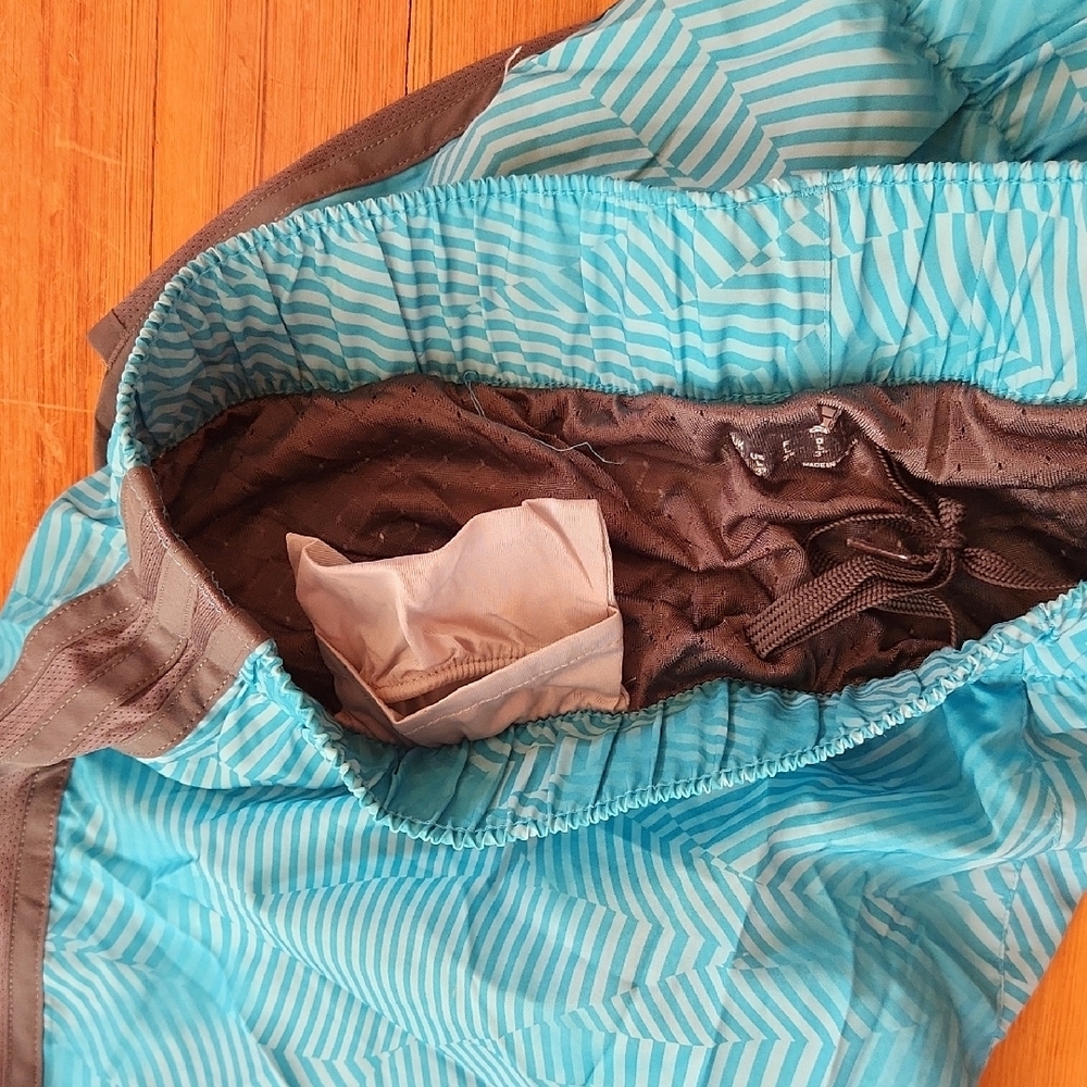 Adidas Women's Teal and Black Athletic Shorts - Picture 4 of 5